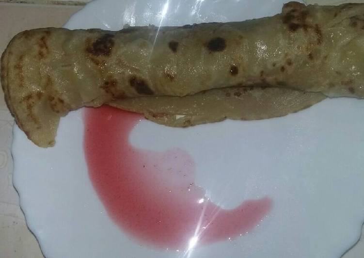 Steps to Prepare Quick Pancake with jam sauce