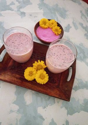 A picture of Rose Flavour Thandai.