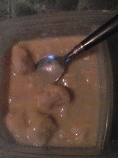 A picture of Homemade chicken n dumplings with cresents.