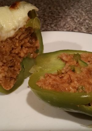 A picture of Stuffed Mexican Vegetarian Bell Peppers.