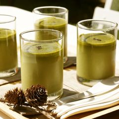 A picture of Creamy and Rich Matcha Pudding.