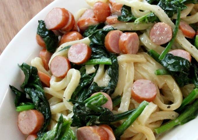 How to Prepare Favorite Super Tasty Japanese Style Creamy Udon Using Frozen Udon Noodles