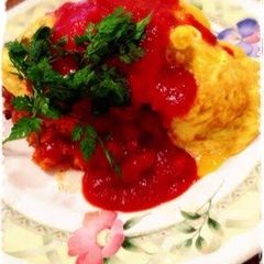 A picture of Omurice (Rice Omelette).