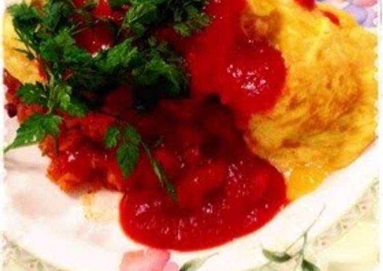 Steps to Make Super Quick Homemade Omurice (Rice Omelette)