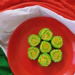 A picture of Tricolor Kaju Roll.