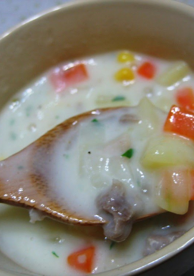 A picture of Cream Stew With Bite-sized Vegetables.