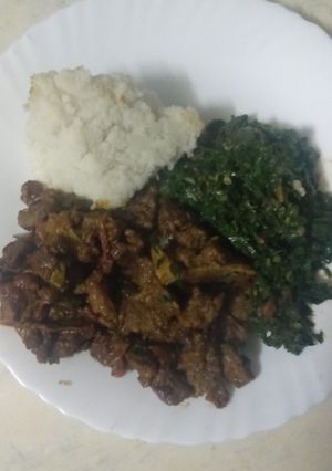 A picture of Fried beef#themechallenge.