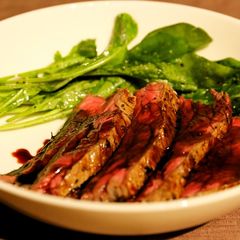 A picture of Roasted Beef Round with Balsamic Sauce.