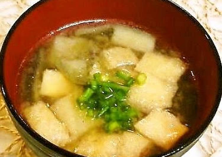 Recipe of Perfect Spicy Miso Soup with Softened Eggplant