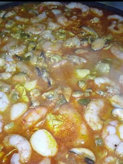 Una foto de Paella