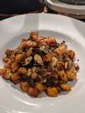 Vegan Roasted Sweet Potato, Almond and Spinach Risotto