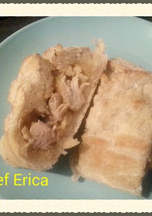 A picture of French bread stuffed.