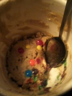 A picture of No bake single serve cookie in a mug.