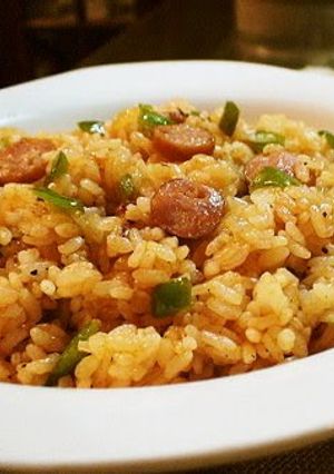 A picture of Ketchup Rice (Made With Leftovers).