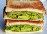 A picture of lunch avacado sandwich
