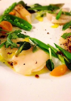 A picture of Torched Scallop Carpaccio.