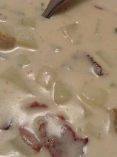 A picture of Creamy Potato Bacon Soup.