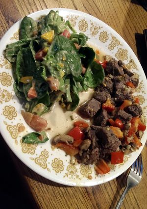 A picture of Zesty Lemon Steak and Veggies.