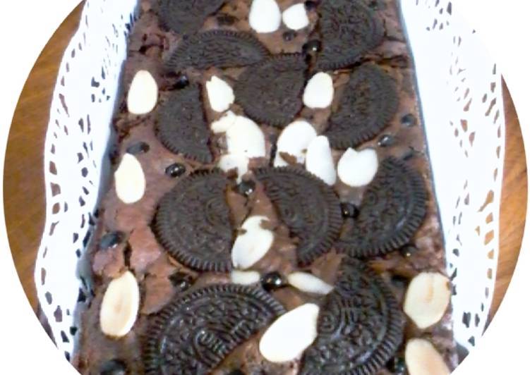Brownies panggang oreo almond choco