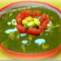 A picture of Sweet Corn 'N' Palak Paneer Gravy.