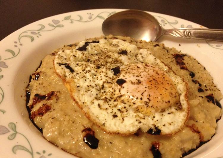 Asian Style Savoury Oatmeal with Fried Egg