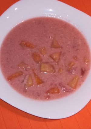 Epres-almás őszibarackos leves recept fotója