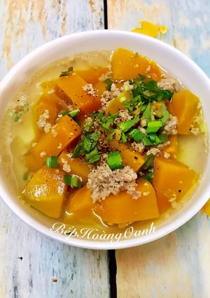 Hình của món Canh Bí Đỏ Nấu Thịt.