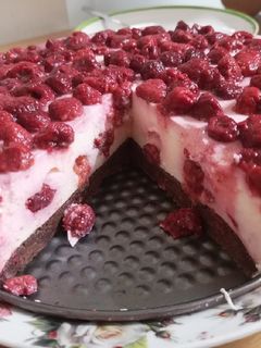 Túrós málna torta gluténmentesen recept fotója