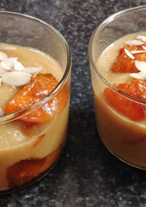 Une photo de Verrines semoule/abricots caramélisés (vegan)