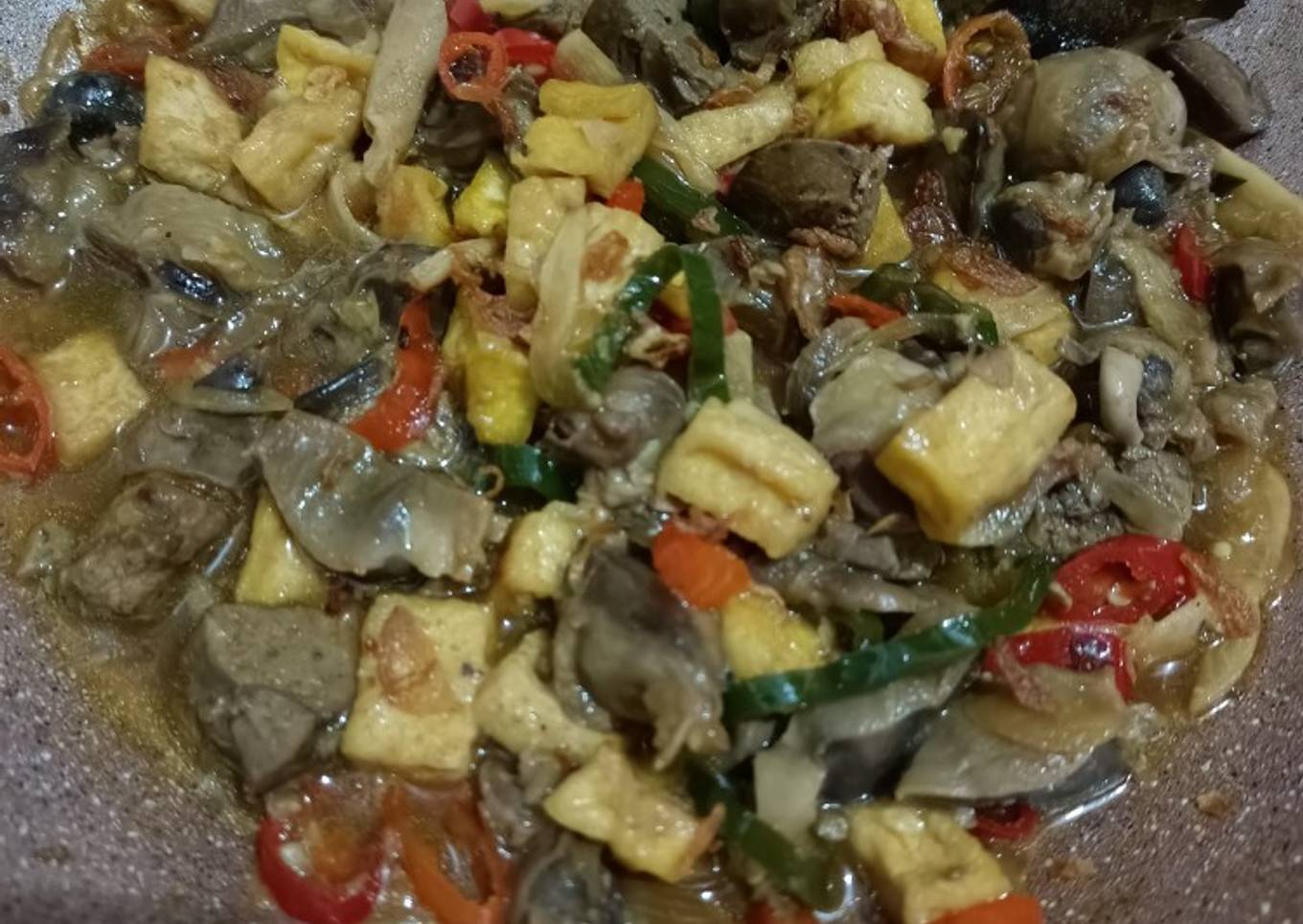 Tumis ati ampela tahu