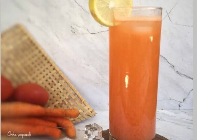 Langkah Mudah untuk Menyiapkan Juice wortel mixed Tomat Bandungrecook2_Pujiwinarni Anti Gagal