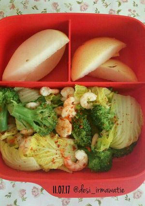 Foto resep Diet ala desi (udang, sawi, brokoli kukus)