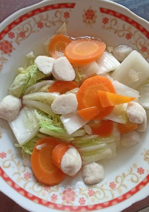 Foto resep Sawi putih bakso ikan