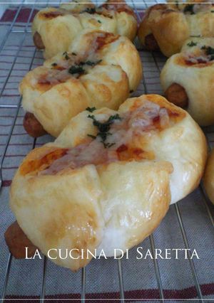 A picture of Cheese Wiener Sausage Buns.