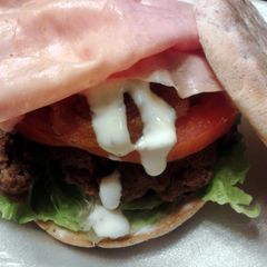 A picture of Renee's BLT Ranch Club Burger.