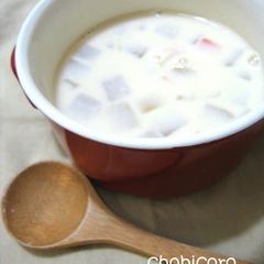 A picture of Miso and Soy Milk Soup with Chunky Vegetables.