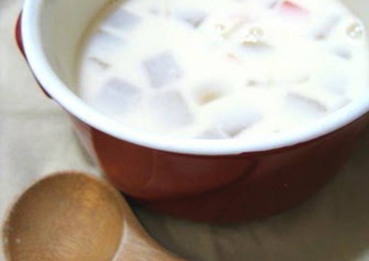 Miso and Soy Milk Soup with Chunky Vegetables