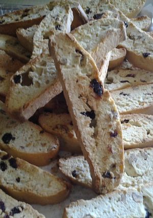 A picture of Yummy cranberry n almond biscotti.made by Rosie..