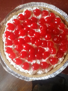 A picture of Easy Peanut Butter Cherry Cheesecake.