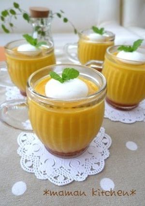 A picture of Rich Kabocha Pudding.