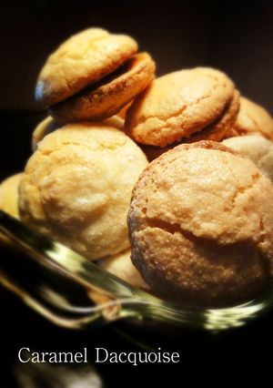 A picture of Tangy Caramel Chocolate Dacquoise (Meringue Biscuits).