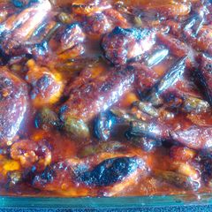 A picture of Home made BBQ habanero hot wings.