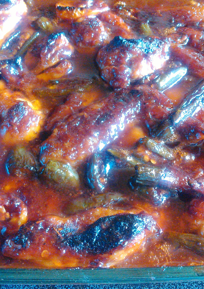 A picture of Home made BBQ habanero hot wings.