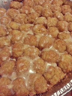 A picture of Cinnamon Roll Bites with Cream Cheese Frosting.