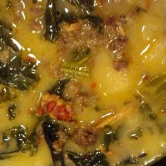 A picture of Sausage, Kale, and Potato Soup.