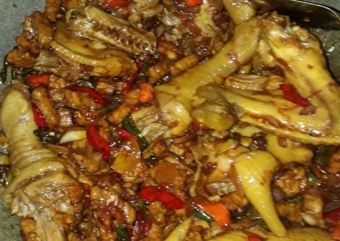 Ayam kecap tempe orek pedas