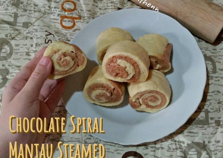 Cara bikin Chocolate Spiral Mantau Steamed  Anti Gagal