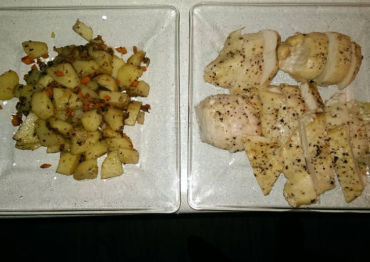 Easiest Way to Make Favorite Sautéd Potatoes and Roasted Chicken Breast