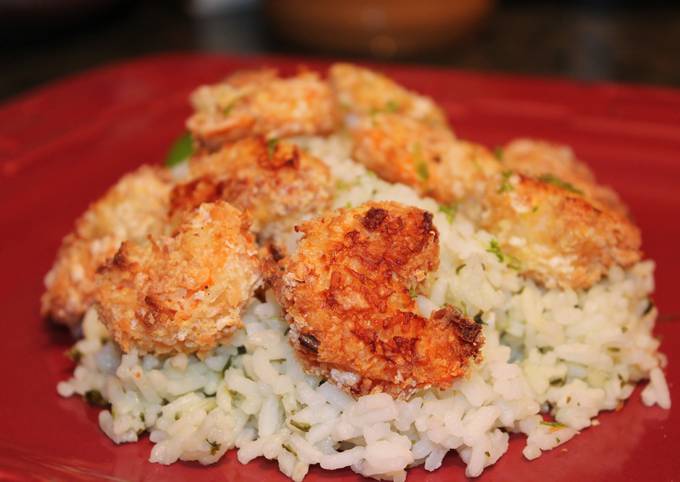 Coconut Shrimp with Lime & Cilantro rice