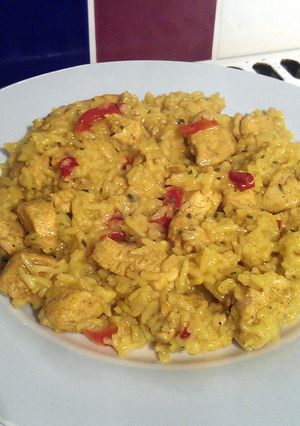 A picture of Vickys Spiced Chicken & Rice, GF DF EF SF NF.
